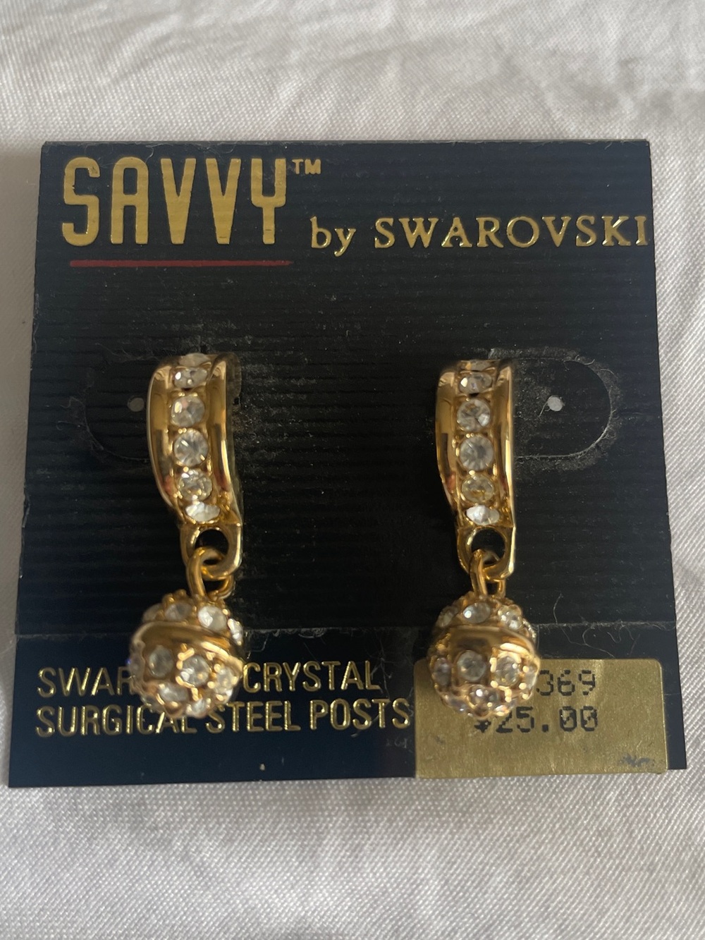 Gold Crystal Drop Earrings
